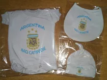 Set Bebe Body + Extras Argentina Campeon Varios Modelos