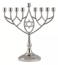 Menorah Zion Judaica Ltd, Para 9 Velas, Plateado, 350 G