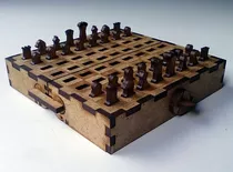 Vetor Brinquedo Xadrez Portátil Chess Set Po Corte Laser Mdf