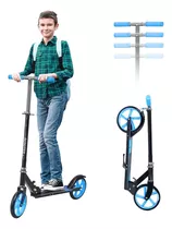 Scooter Patín Para Niños, Scooter Patin De Manillar Ajustable En 4 Niveles, Patín Plegable En Con Ruedas De Poliuretano De 28mm, Patines Del Diablo Clásico Ligero, Azul