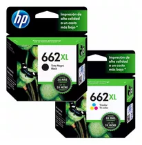 Pack X2 Cartucho De Tinta Hp 662xl Impresora Negro Tricolor