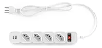 Protetor Elétrico Com 4 Tomadas E 2 Portas Usb Epe 204 Usb Branco Intelbras 110v/220v