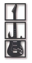 Cuadro Artesanal Triptico Guitarra Musica Calado Mdf 61x25cm