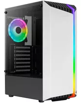 Gabinete Chasis Gamer Aerocool Bionic Fan Y Tira Rgb Vidrio Color Blanco