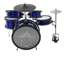 Bateria Infantil Luen Star Kids Azul Completa