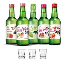 5 Soju Sabores + 3 Vasos Shot