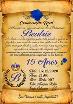 100 Convite Realeza Convite Festa 15 Anos Pergaminho +300 In