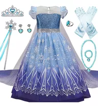 Vestido De Princesa Para Elsa Frozen, Disfraz De Frozen 2 Diseñopara Niña,ropa De Halloween Navidad,fiesta De Cumpleaños Cosplay,vestir Con Accesorios