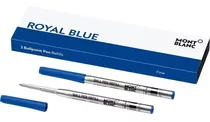 Refil Caneta Mont Blanc Esferográfica Ballpoint Azul F Cx/2 Cor Do Exterior Royal Blue