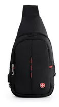 Shoulder Bag Crossgear Transversal Zíper De Segurança Usb Cor Preto Desenho Do Tecido Liso