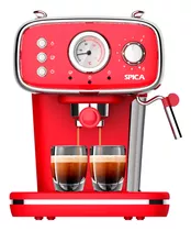 Cafetera Expresso Automatica Spica Sp-1720 Con Espumador Color Rojo