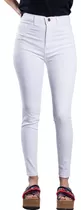 Pantalón Jeans Excelente Calce Elastizado Tiro Alto Blanco