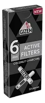 Filtro Gizeh Carbón Activado Coco X 10u 6mm Reutilizables Sabor Sin Sabor