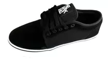 Zapatilla Lona Skate Unisex Urbana Ancha Negro 35 / 45 Cali 