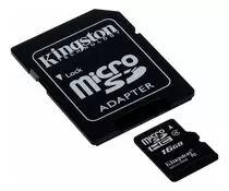 Memoria Micro Sd Hc Kingston 16gb + Adaptador Sd Clase 10