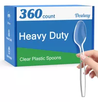 360 Cucharas De Plastico Transparente Desechables, Sin Bpa,