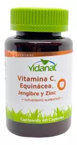 Vitamina C Equinácea Jengibre Y Zinc 60 Cápsulas Vidanat Sabor Sin Sabor