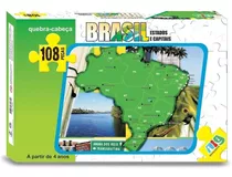 Quebra Cabeça Puzzle Infantil Mapa Do Brasil 108 Peças Nig