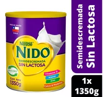 Leche En Polvo Nido® Semidescremadar Sin Lactosa Tarro 1350g