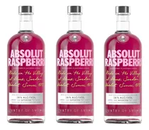 Kit 3 Vodka Absolut Raspberri 1 Litro