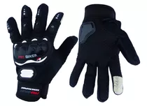 Guante Para Moto Probiker Touch Con Protección De Nudillos Color Negro Talla Unica