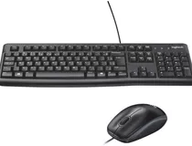 Combo Teclado E Mouse Com Fio Usb Logitech Mk120 Abnt2