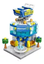 Bloco Montar Cidades Mercado Wormart Lego 208 Peças