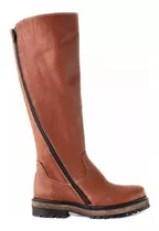 Bota Caña Alta Cuero Mujer Zapatos Briganti Moda Mcbo24986