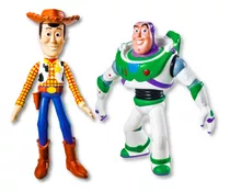 Kit Toy Story Wood E Buzz Original 2 Bonecos Caixa Vinil