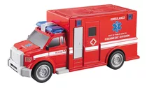 Ambulância Com Luz E Som A Fricção 1:28 - Dm Toys