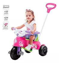 Triciclo Infantil Empurrador Carrinho Tatetico Calesita Rosa