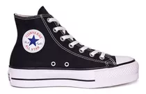 Zapatilla Plataforma Converse All Star Botita Lona Negra