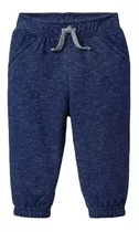 Pantalones Tipo Jogger De Bebé Niño C/jareta Azul Marino 