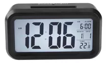 Reloj Despertador Pantalla Led Fecha Temperatura Alarma Color Negro