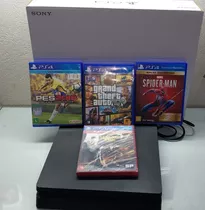 Sony Playstation 4 Ps4 Slim 1 Tb + 4 Jogos Com Nota Fiscal 