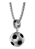 Dije Collar Balón De Futbol Con Cadena De Plata 925