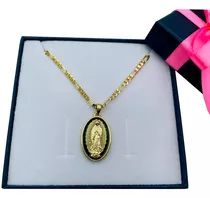 Cadena Medalla Virgen De Guadalupe 4 Baños Oro 18k