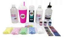 Kit Slime: Cola, Espuma, Corantes, Glitters + Copo 500ml