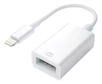 Adaptador Cable Para iPhone iPad Lightning A Usb Hembra Otg Color Blanco