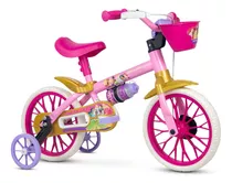 Bike Infantil 3 Anos Feminina Nathor Princesas Disney Aro 12 Cor Rosa