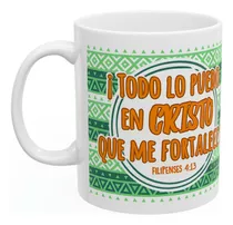 Taza Cristiana Con Versículo Bíblico | Mug Pocillo 11 Oz