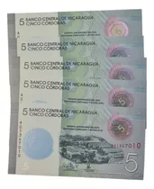 Billetes Mundiales : Nicaragua  5 Cordobas 2019 Lote 5 Bill.