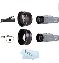 Kit De Gran Angular Y Telefoto Lente Para Canon Vixia Hf R82