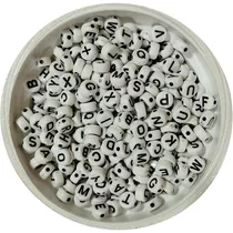 Letras Redondas Cuentas 7mm 175 Unidades 25g