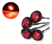 X4 Focos Led Rojo Redondos Universales Autos Motos 12v