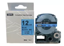 Fita Compatível Rotulador Epson Lw300 Lw400 Lw600p Azul 12mm