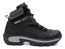 Bota Adventure Steel Coturno Shelga 100% Couro Biqueira Pvc