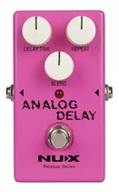 Pedal Nux Analog Delay Reissue Series Para Guitarra O Bajo. Color Rosa