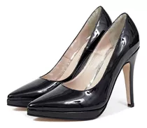 Zapato Stiletto Mujer Negro Taco Aguja Saverio Di Ricci Jena