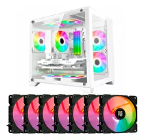 Gabinete Gamer Áquario Branco Micro-atx + 7 Fans Cooler Rgb